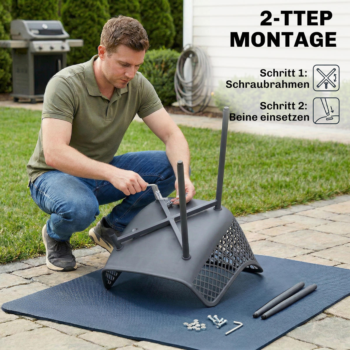 GARTENSTUHL 4er Set UV-beständige Gartenstühle aus Kunststoff mit Armlehne Rückenlehne 56 x 51 x 84 cm Dunkelgrau - Dunkelgrau, Metall (56/84/51cm)