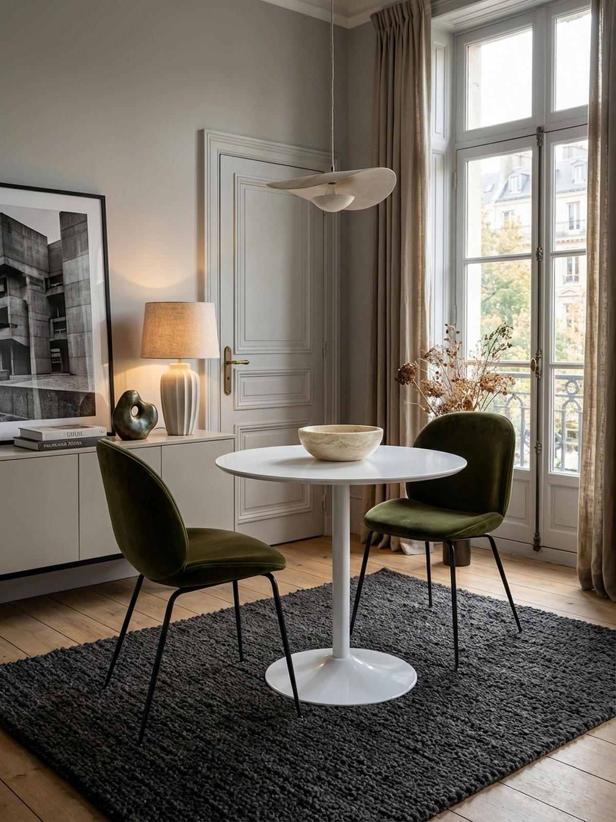 ESSTISCH – Hochglanz Weiß 75x75x74 cm Trompetenfuß für 2 Personen - Weiß, Holz/Metall (75/75/74cm) - KADIMA DESIGN
