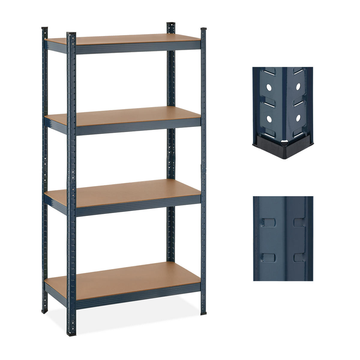SCHWERLASTREGAL - Anthrazit, Holzwerkstoff/Kunststoff (80/156/40cm) - Relaxdays