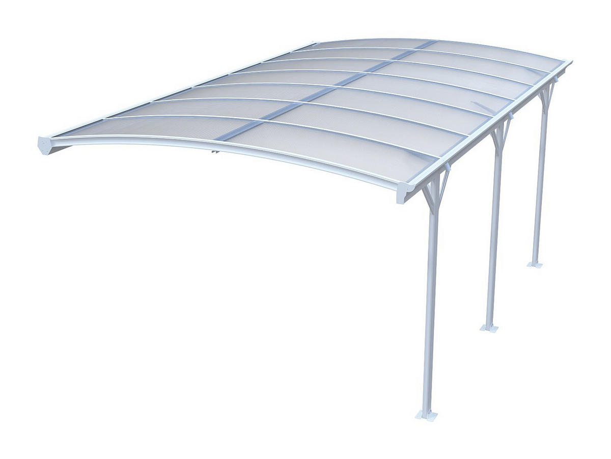 FREISTEHENDES Carport - 1 Person - plastik - weiß Baresa - Weiß, Kunststoff/Metall (370/210/370cm) - Vente-Unique