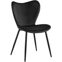 ESSZIMMERSTUHL Samt Schwarz - Schwarz, Textil/Metall (50/80/58cm) - CLP