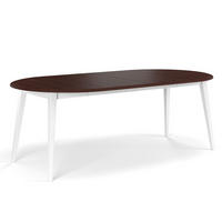 ESSTISCH Belluno Elegante Kiefer weiß (RAL9010) lackiert / Kiefer gebeizt, Nussbaumfarben 110-210 / 110 / 74,5cm - Nussbaumfarben/Weiß, Holz (110/210/75cm) - Feldmann-Wohnen