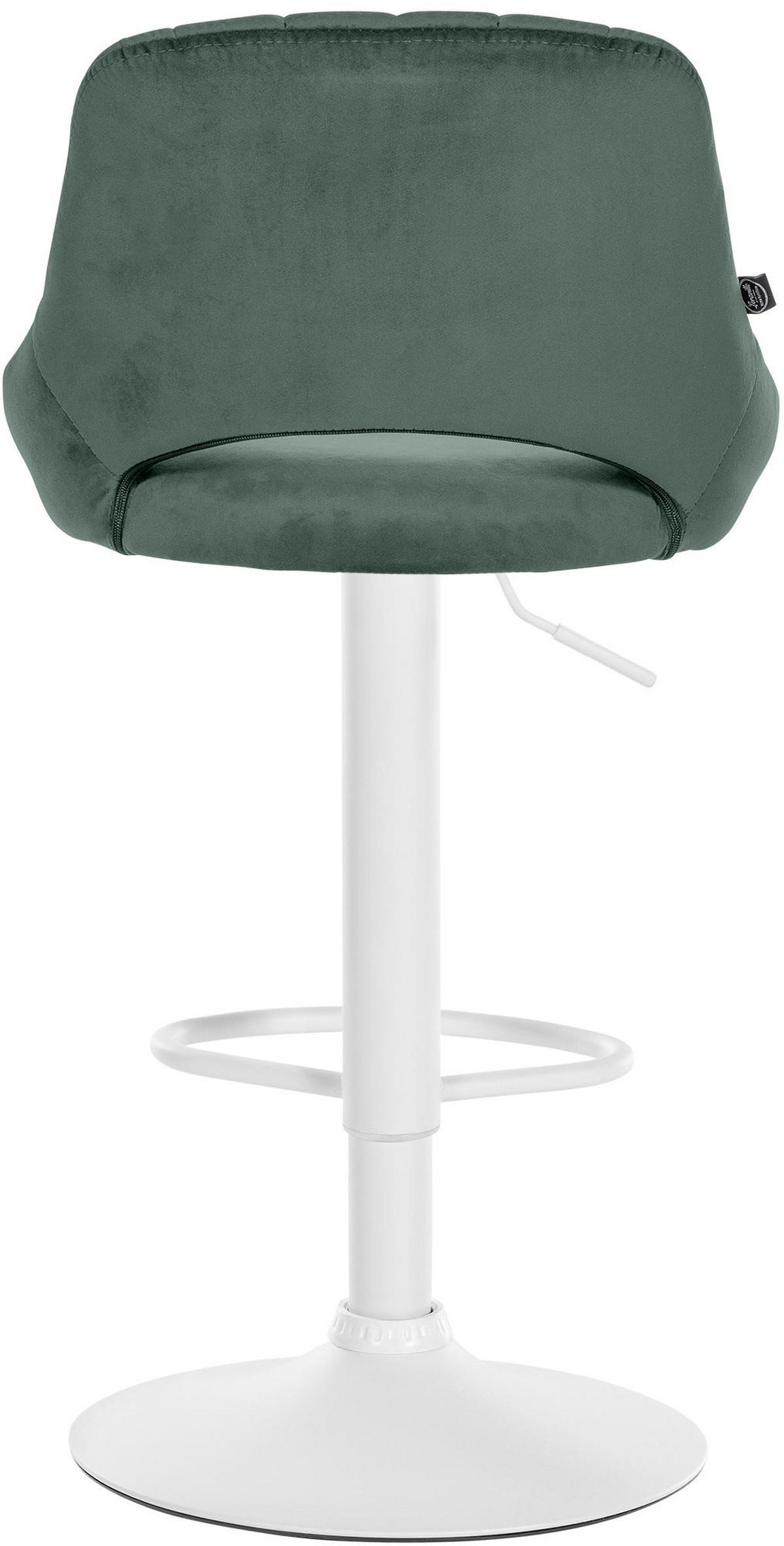 BARHOCKER 2er Set Samt grün - Weiß/Grün, Textil (47/85/48cm) - CLP