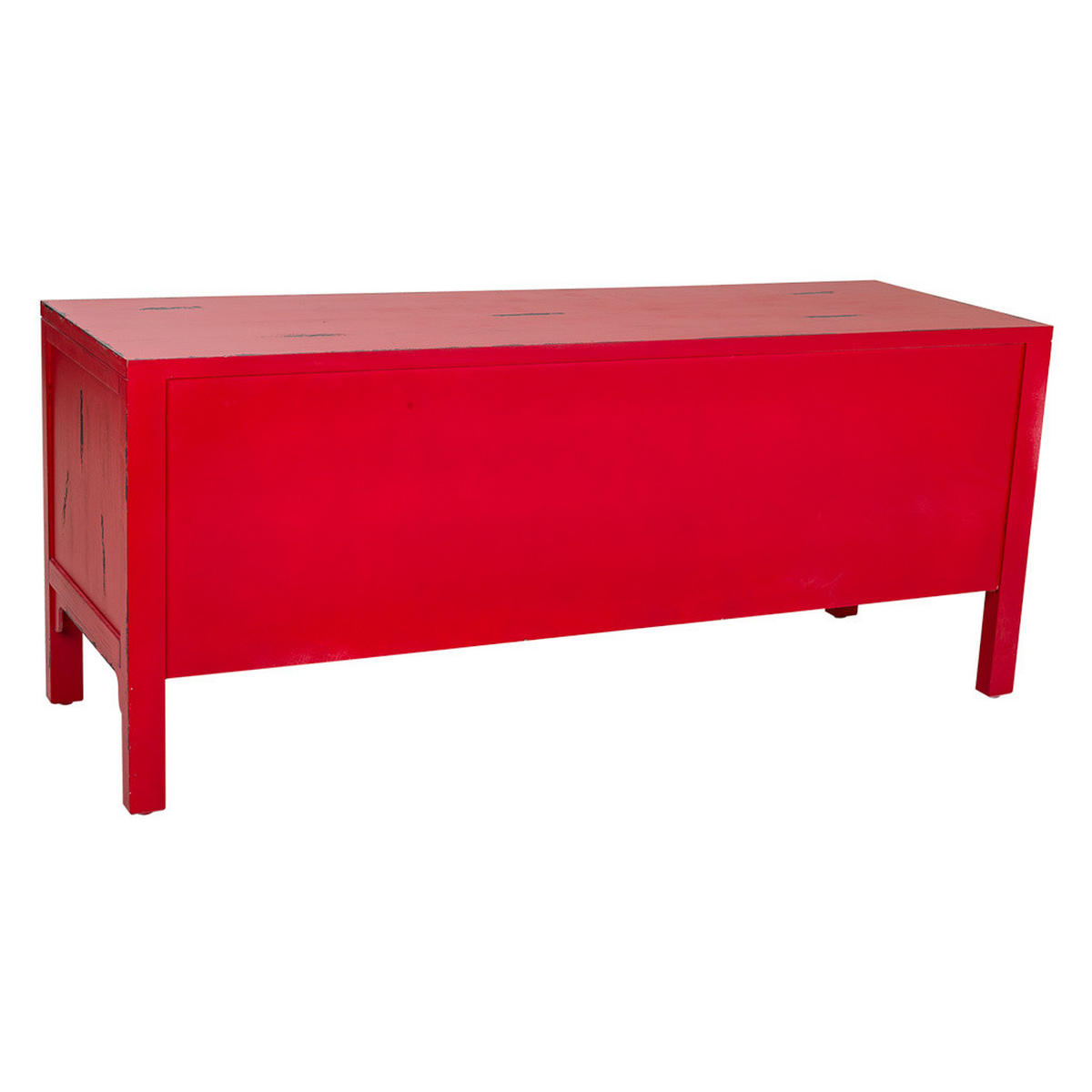 TV-LOWBOARD aus Holz, rot, 120x40x50cm - Rot, Holz (120/50/40cm) - Wanderlust