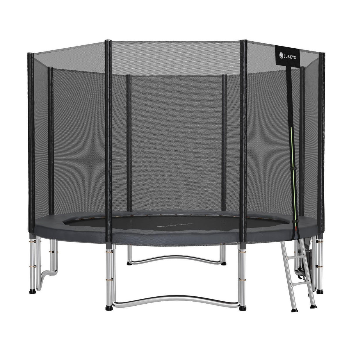 TRAMPOLIN JumpMaster L 305cm schwarz - Schwarz, Metall (305/305cm) - Juskys