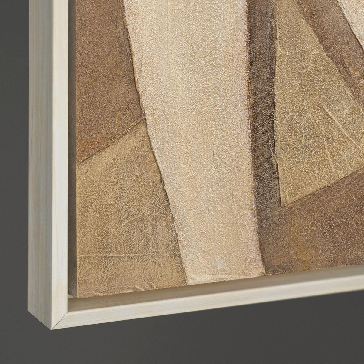 GEMÄLDE Abstrakte Zärtlichkeit Schattenfugenrahmen Beige 140x100 cm - Beige, Holz (140/100cm) - YS-art gallery