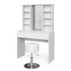 SCHMINKTISCH Alexa Weiß 93 cm mit Hocker - Weiß, Holzwerkstoff (93/147/40cm) - Vicco
