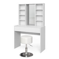SCHMINKTISCH Alexa Weiß 93 cm mit Hocker - Weiß, Holzwerkstoff (93/147/40cm) - Vicco