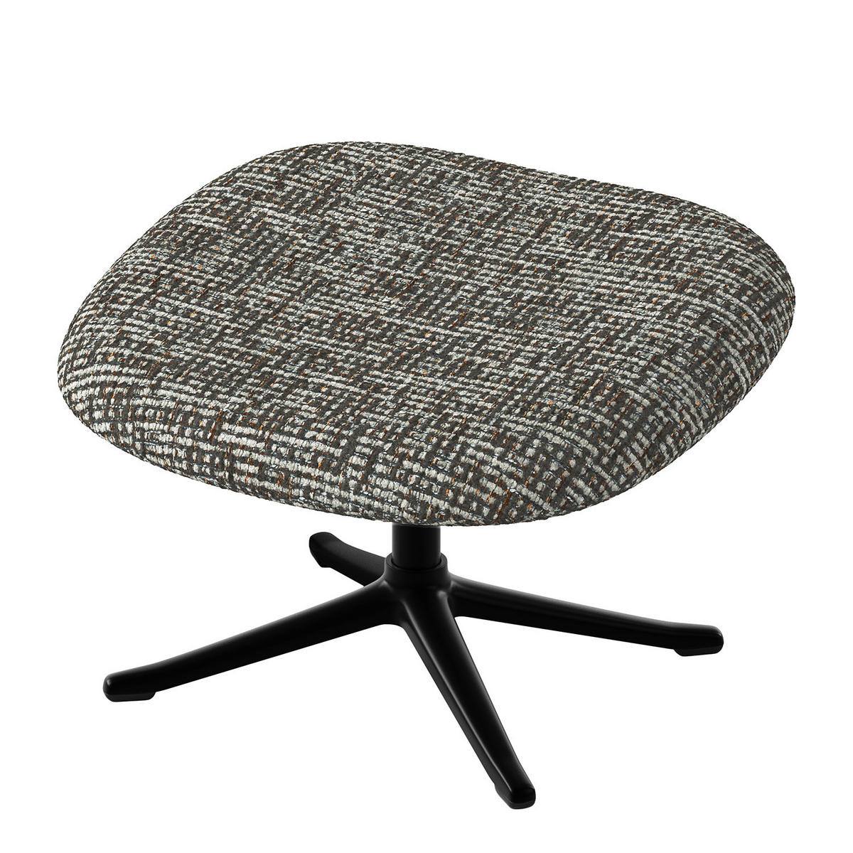 POLSTERHOCKER - Schwarz/Grau, Textil/Metall (53/37/46cm) - home24