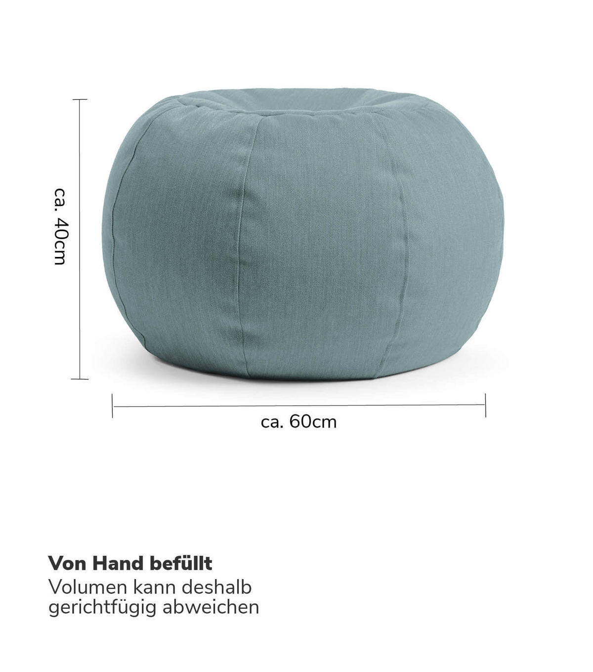 OUTDOOR POUF Der Kugelige - Dunkelgrau, Textil (60/40/60cm) - Mokebo