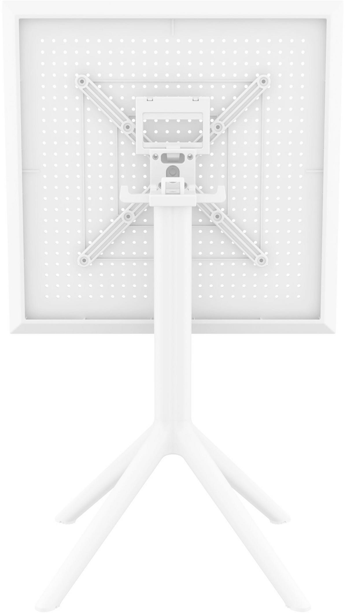GARTENTISCH eckig 60/60/74 cm Kunststoff weiß - Weiß, Kunststoff (60/60/74cm) - CLP