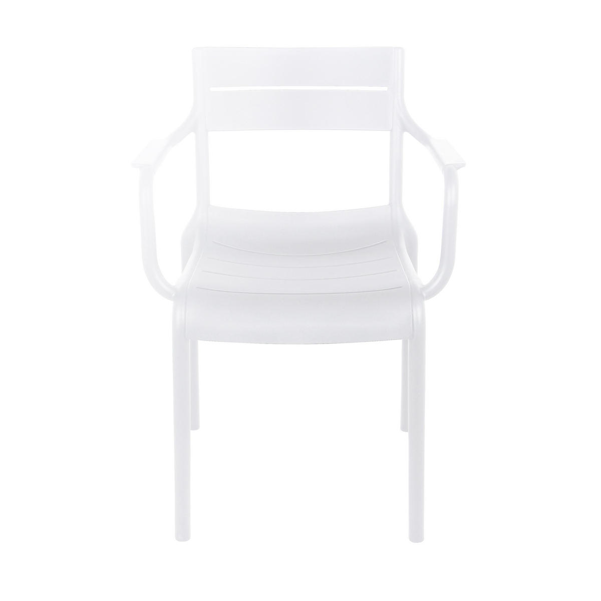 GARTENSTUHL 4-tlg., Weiß - Weiß, Kunststoff (50/82/54cm) - Oviala