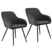 ESSZIMMERSTUHL 2er Set Marilyn 58 x 62 x 82 cm anthrazit/schwarz - Anthrazit/Schwarz, Kunststoff (62/82/58cm) - tectake