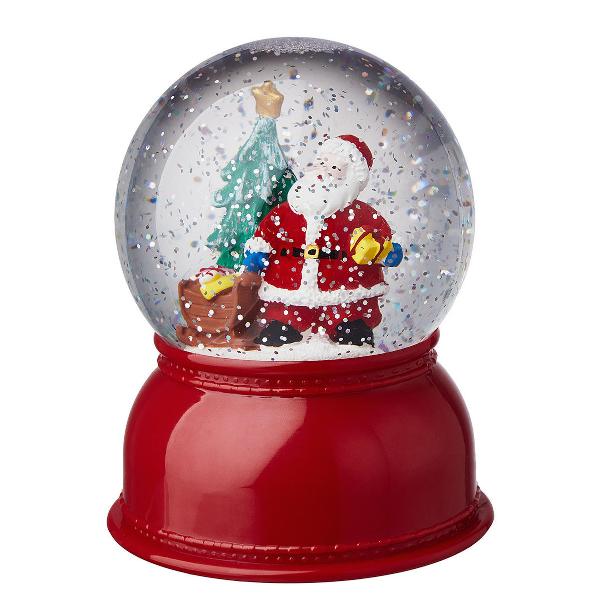 LED-SCHNEEKUGEL X-Mas - Rot, Kunststoff (10/14/10cm) - Butlers