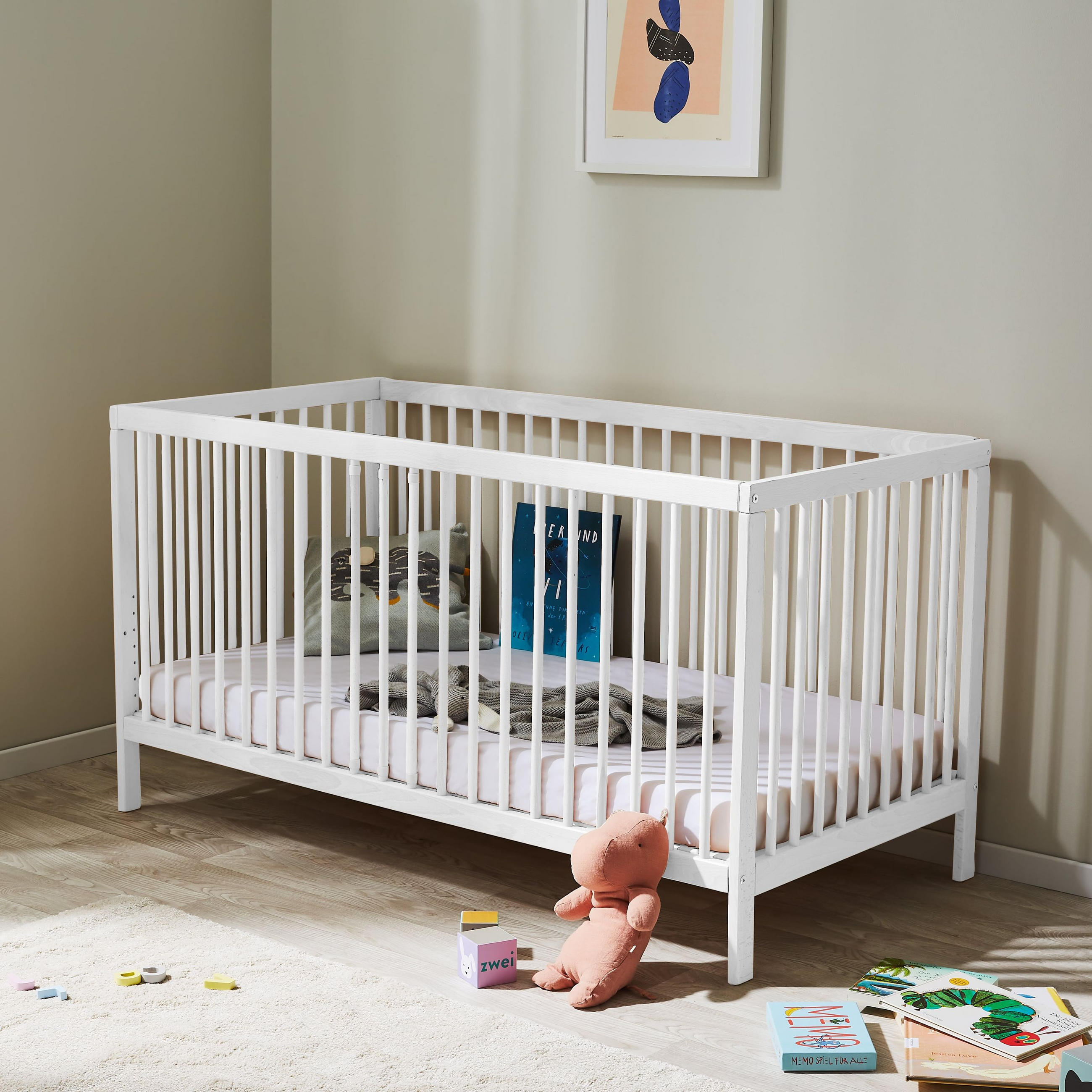BABYBETT 60x120 cm in weiss - Weiß, Holz (60/120cm) - Kids Collective