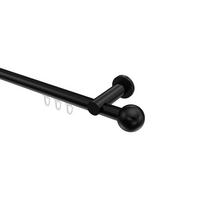 INNENLAUF-GARDINENSTANGEN-SET Platon Luino 400 cm (geteilt in 2 x 200 cm), 1-läufig, 20 mm Ø Schwarz - Schwarz, Metall (400cm) - INTERDECO