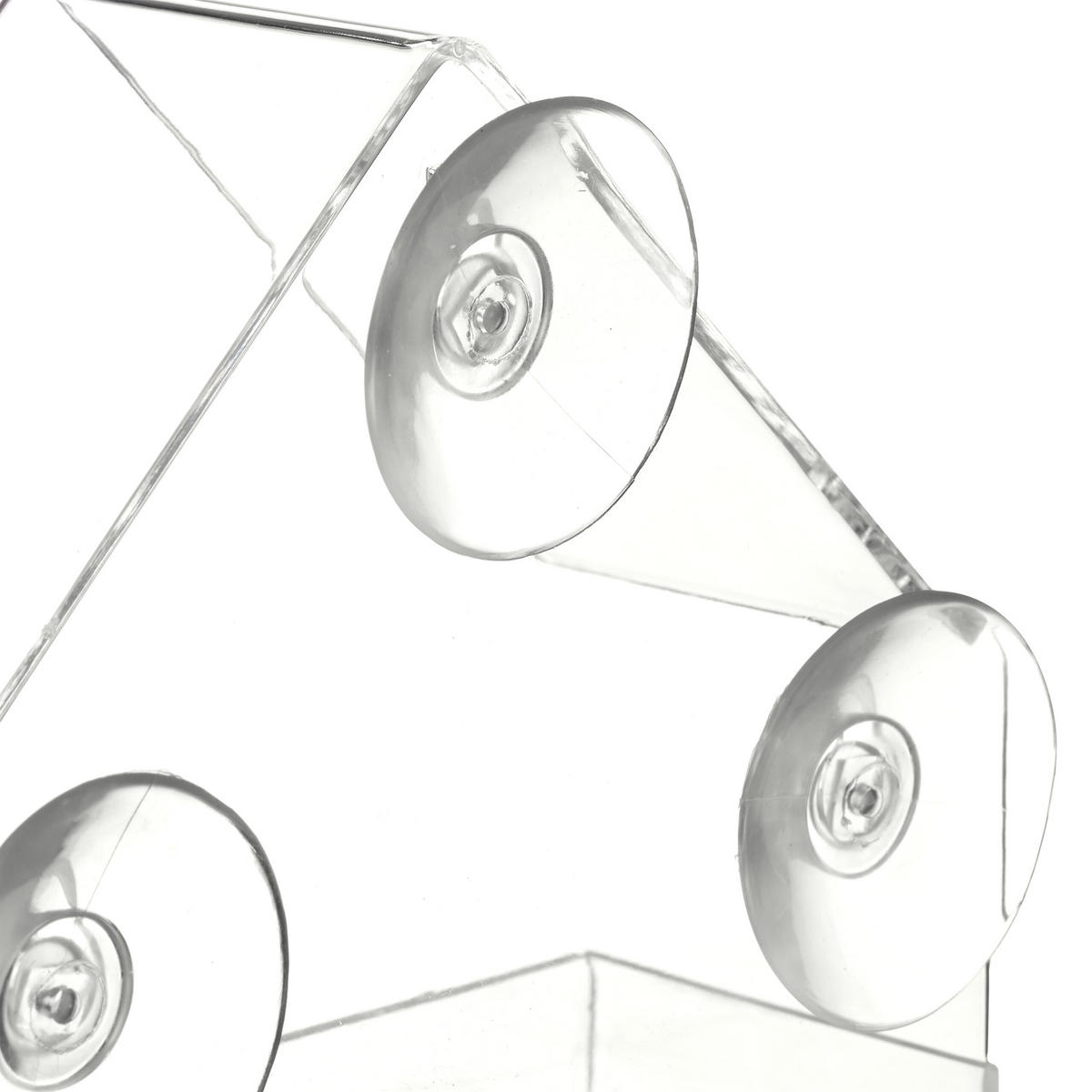 4XFENSTER-VOGELFUTTERHAUS - Transparent, Kunststoff (15/15/7cm) - Relaxdays