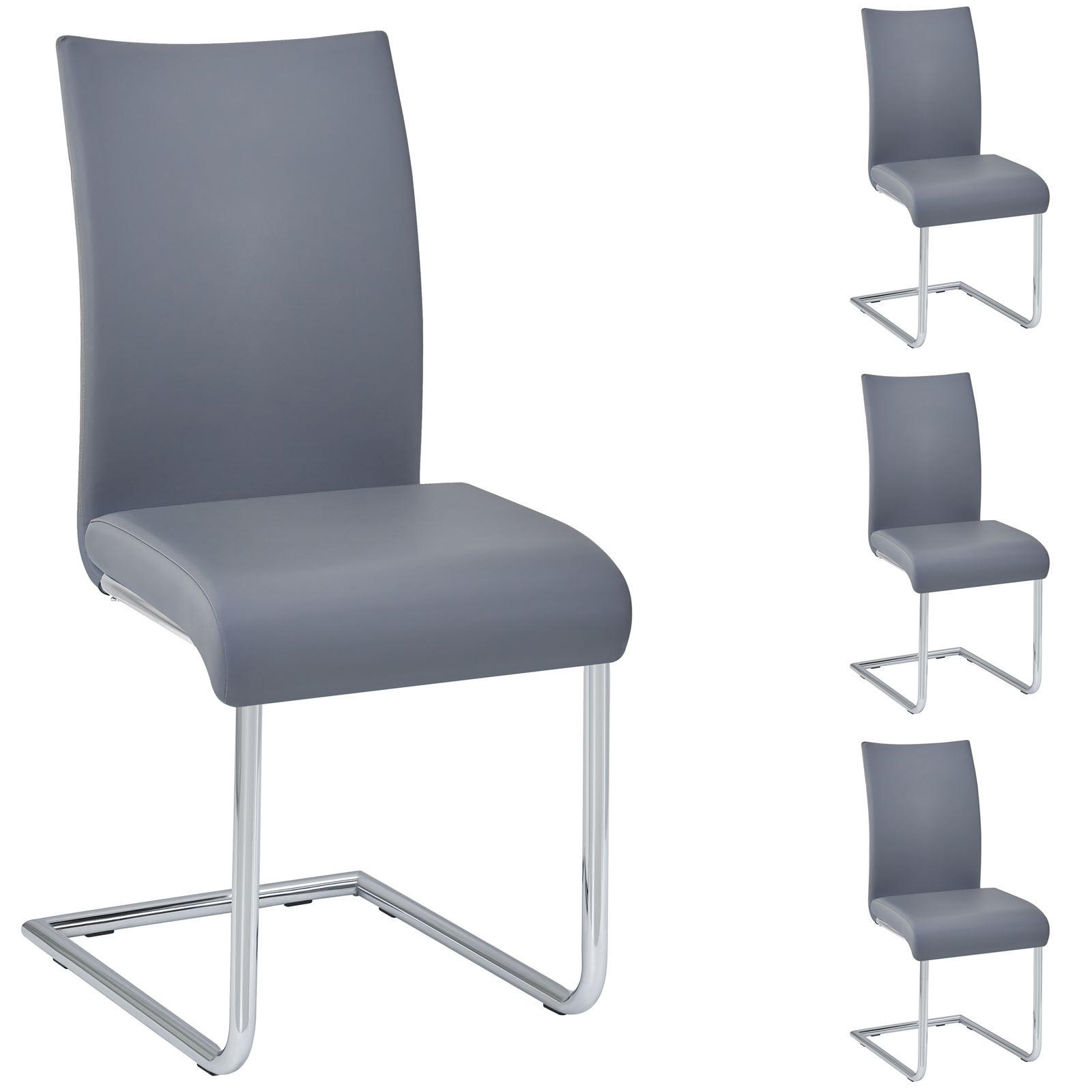 Idimex Esszimmerstuhl Grau 43x94x56 cm