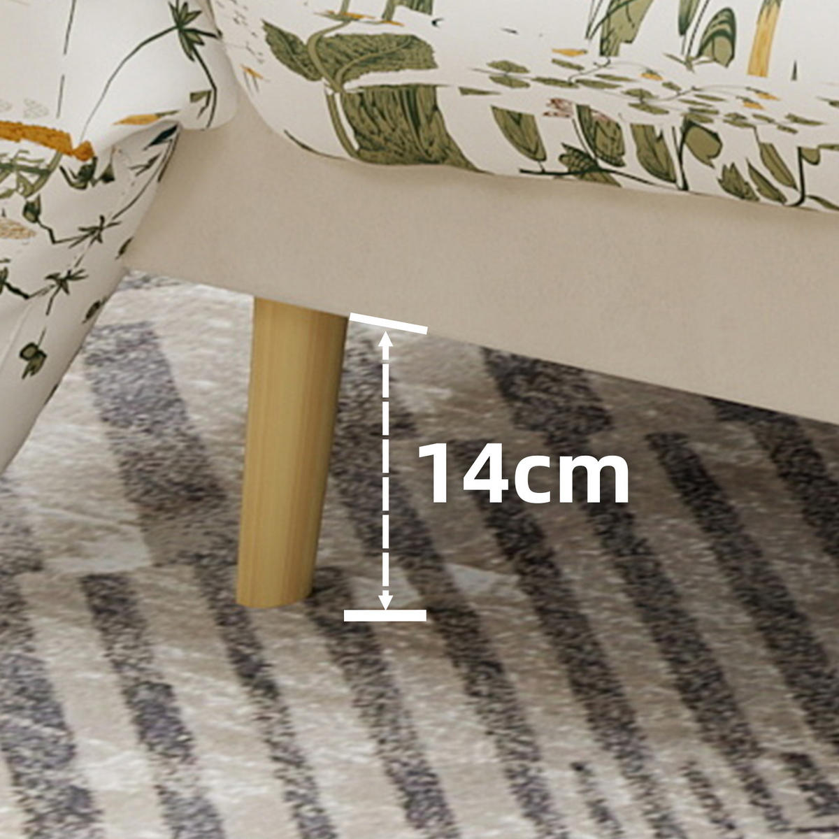 POLSTERBETT 160/200 cm in Beige Stoff mit geometrischem Kopfteil - Beige, Holzwerkstoff/Textil (160/200cm) - WISHDOR