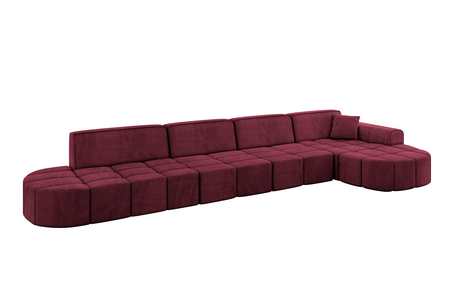 ECKSOFA Ottomane Rechts LIVO-L3 - 422x173x79,5 cm Bordeauxrot - Bordeaux, Holzwerkstoff/Textil (422/173cm) - ALTDECOR