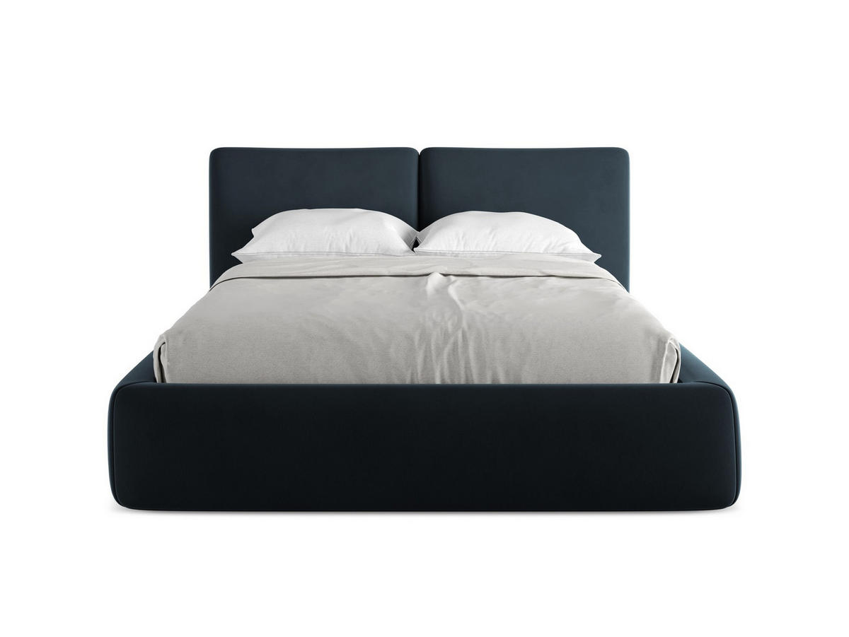POLSTERBETT mit Bettkasten und Lattenrost 160x228 Blau - Blau/Schwarz, Kunststoff/Textil (140/200cm) - Makamii
