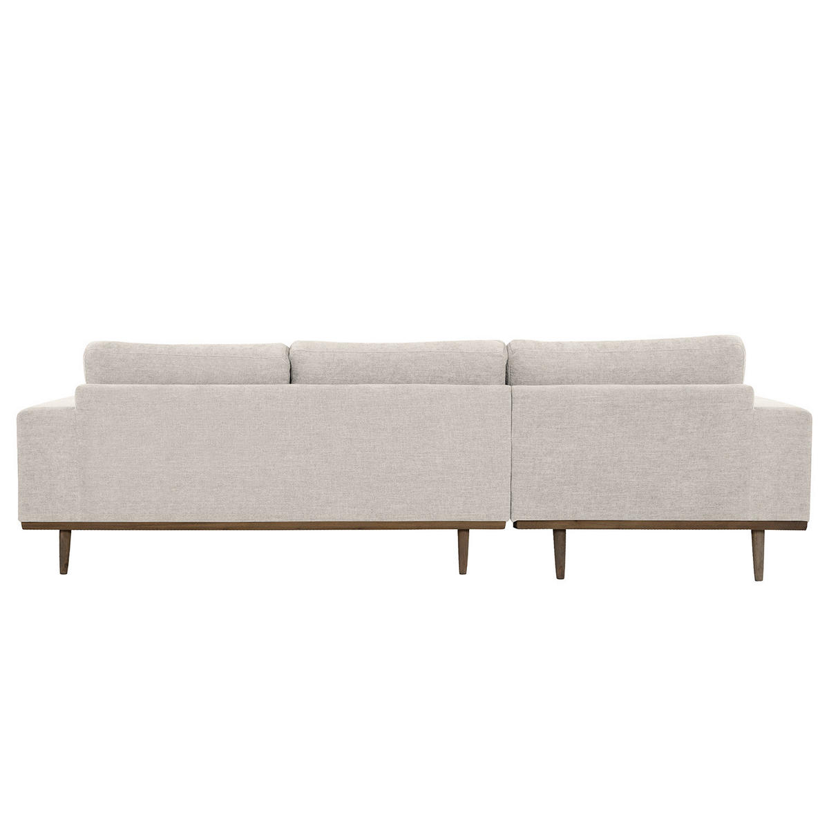 ECKSOFA mit Longchair - Eichefarben/Grau, Eichenholz/Textil (281/153cm) - home24
