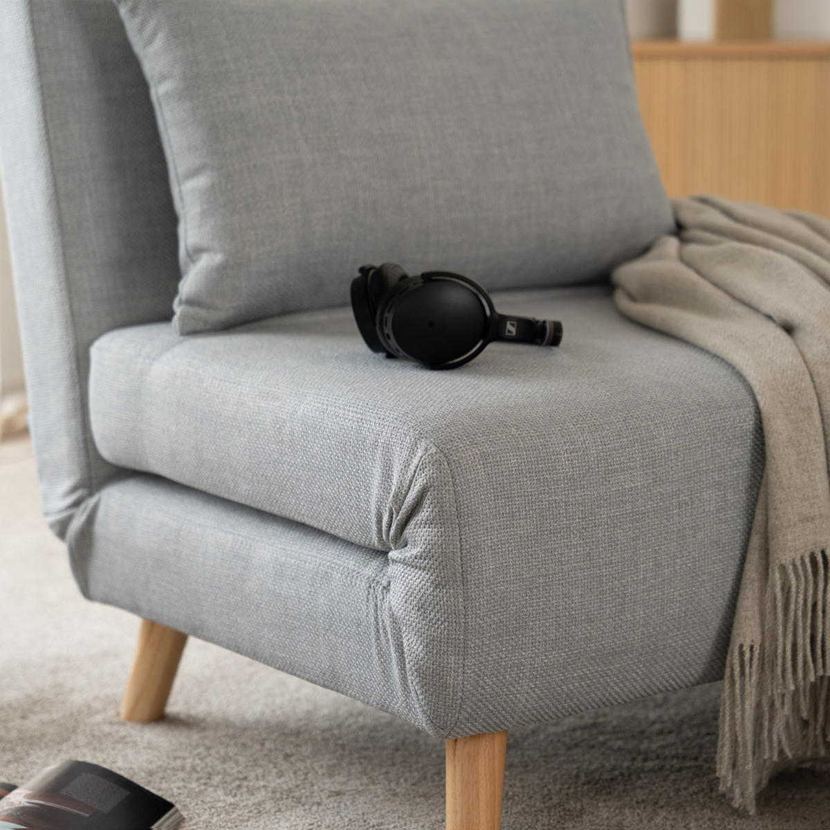 SCHLAFSESSEL SNOOZE - Farbe: Grau - Grau, Holz/Holzwerkstoff (73/83/75cm) - Home Deluxe