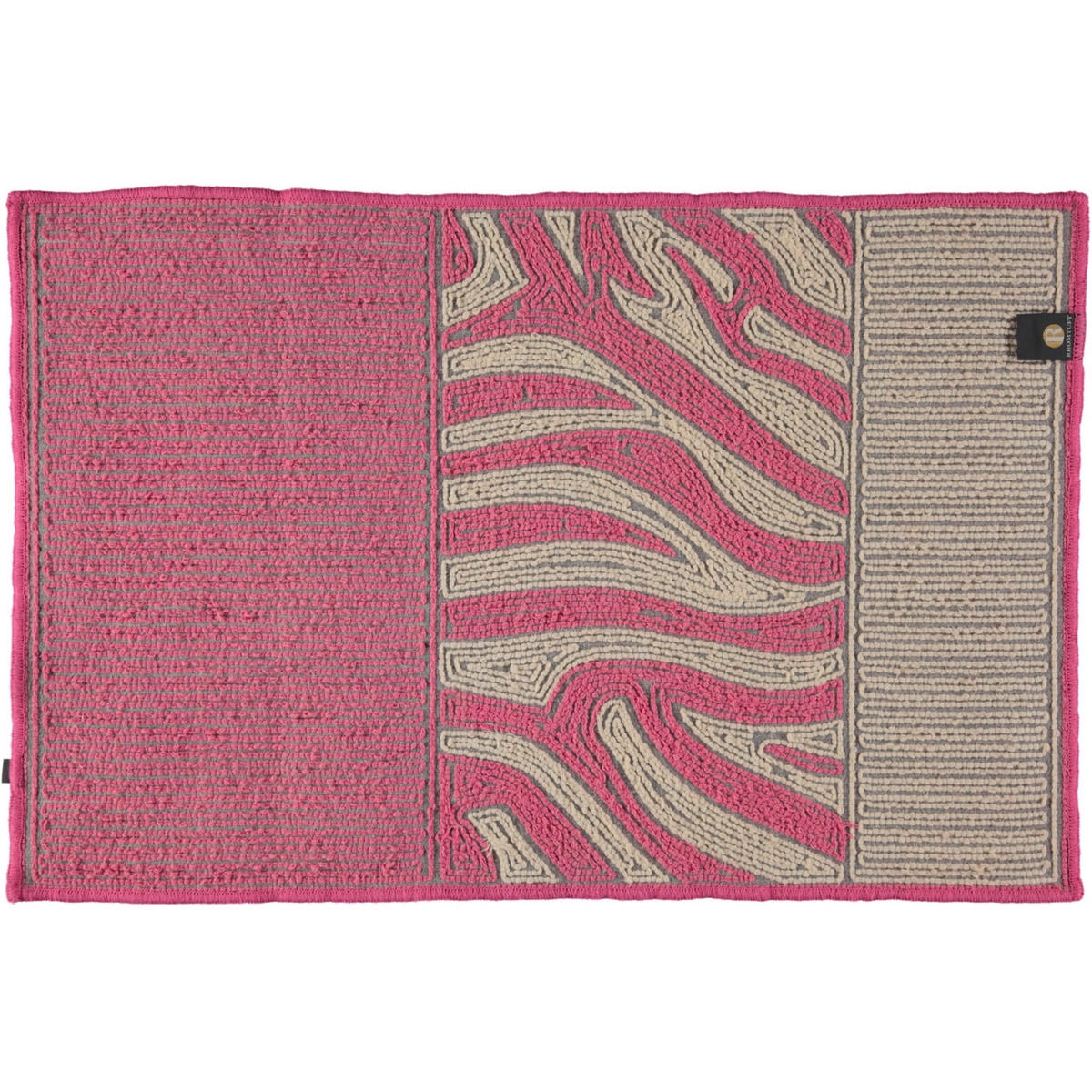 BADTEPPICHE ZEBRA FUCHSIA-WEISS - 1403 - Rosa, Textil (70/130cm) - Rhomtuft