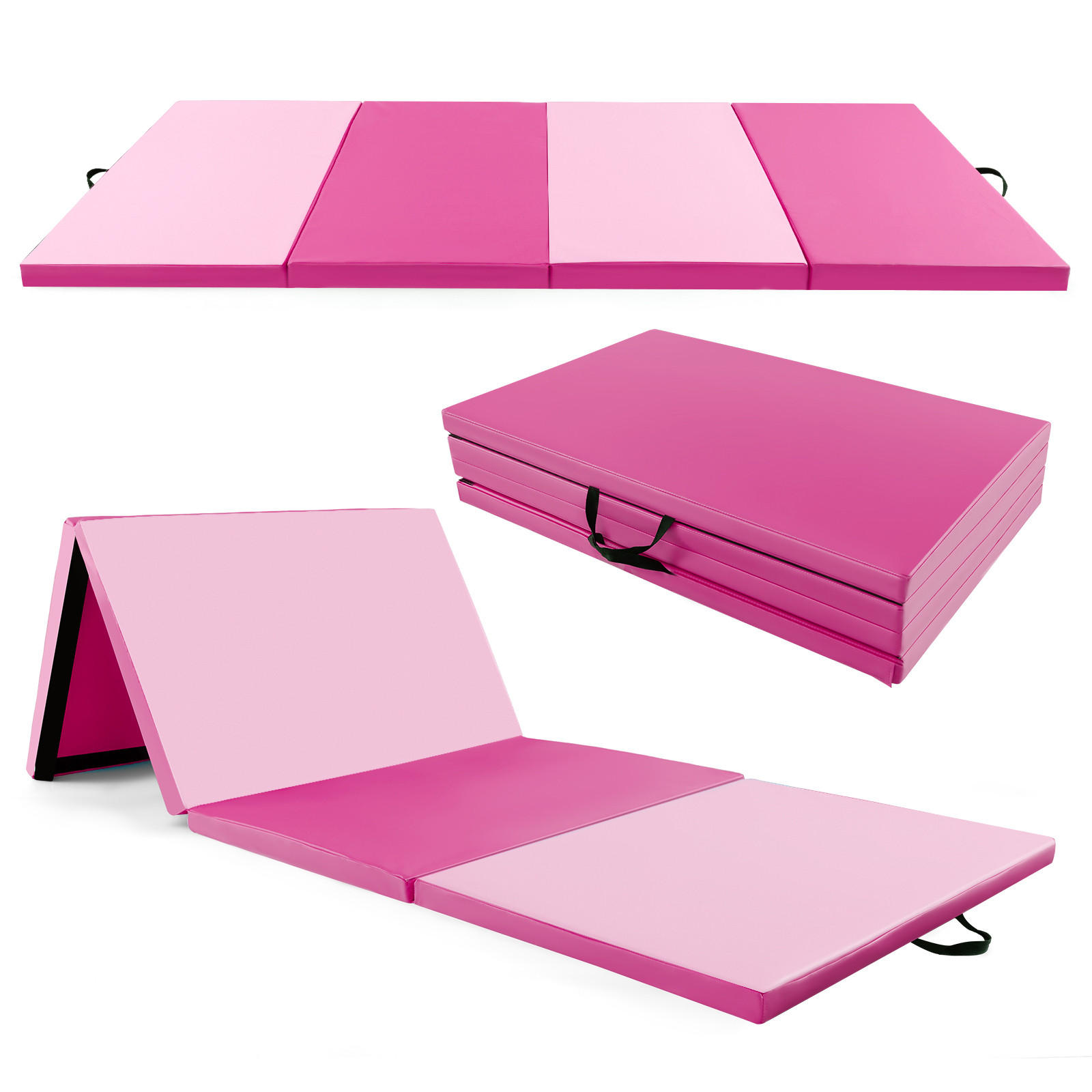 GYMNASTIKMATTE Rosenrot - Pink, Leder (117/300cm) - COSTWAY