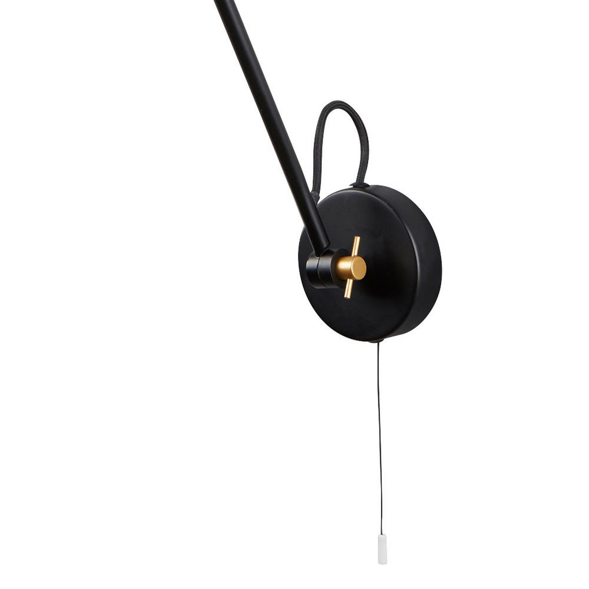 WANDLEUCHTE Stahl Schwarz Gold - Schwarz, Metall (14/70/77cm) - SearchLight