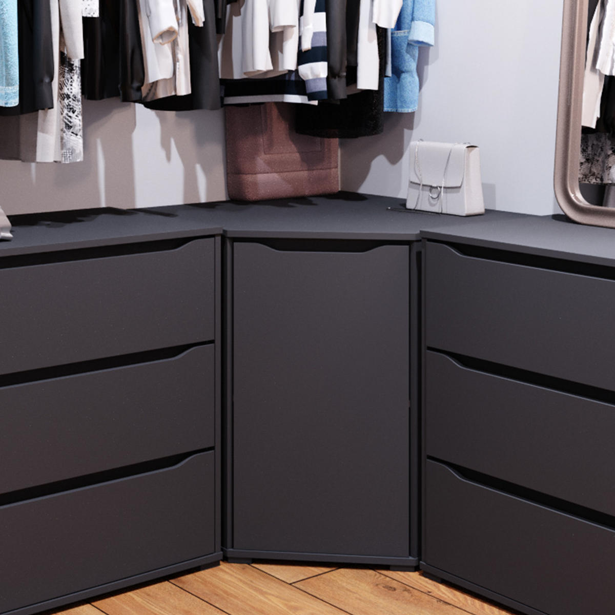 KREDENC Ruben Antracit - antracitová, kompozitní dřevo (78/76.6/78cm) - Vicco