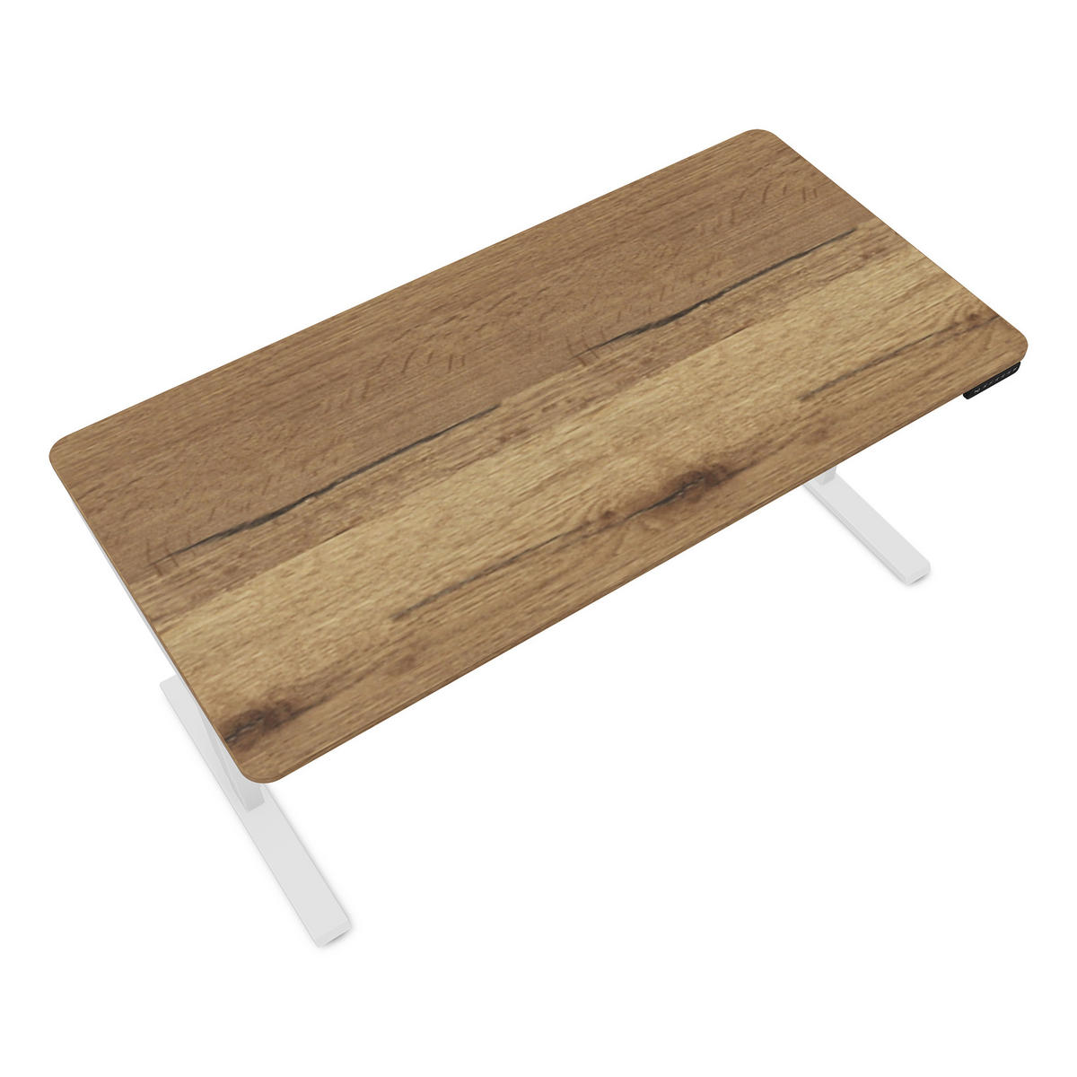 SCHREIBTISCH Elektrisch höhenverstellbarer Schreibtisch Y-Line Curved Eiche Tabak Signalweiß 160/70/62-127cm - Eiche Wotan/Weiß, Holzwerkstoff/Metall (70/160/127cm) - ASSMANN