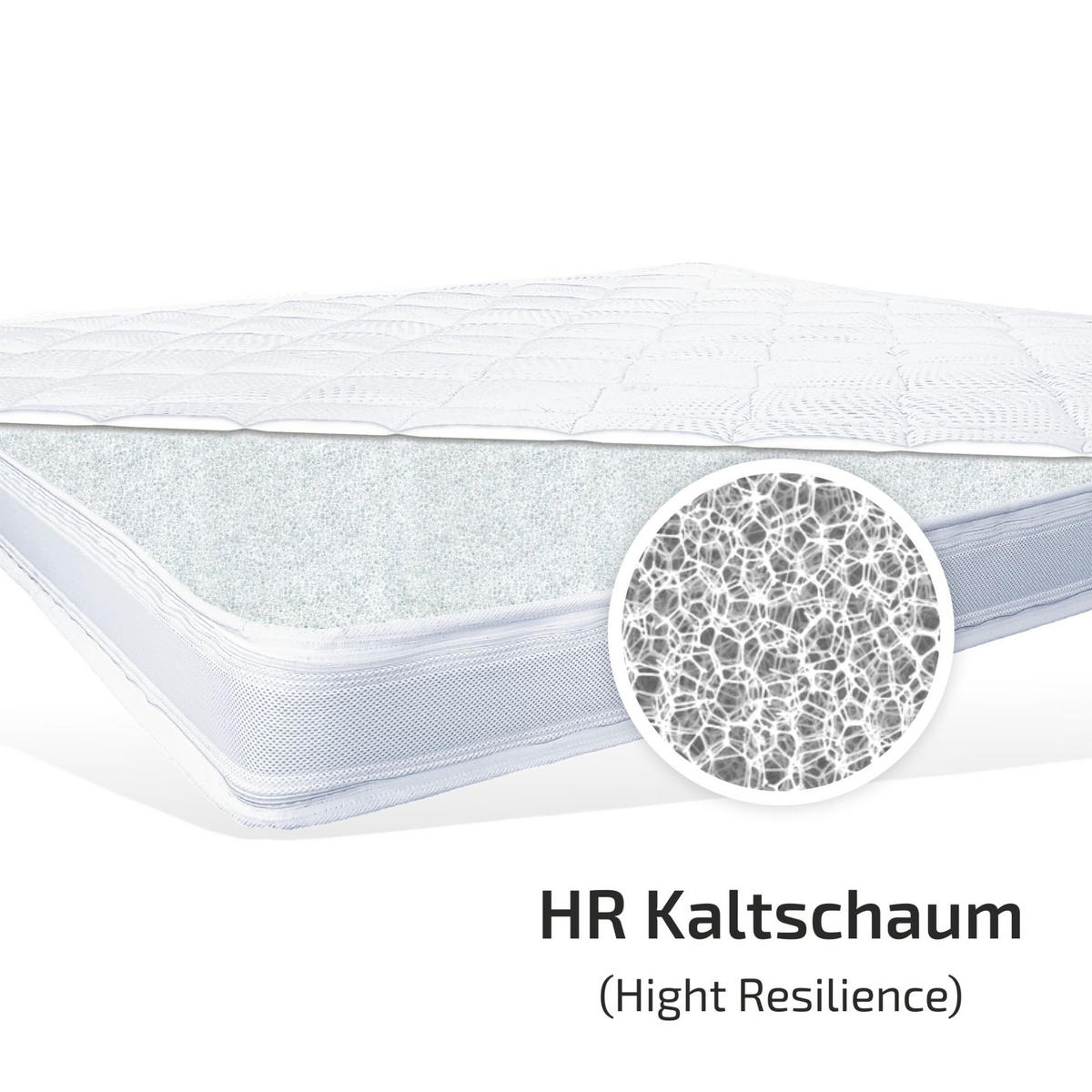 KALTSCHAUMTOPPER Tokio 160x200 12cm Hoch H5 - Weiß, Textil (160/200cm) - Matratzen Perfekt