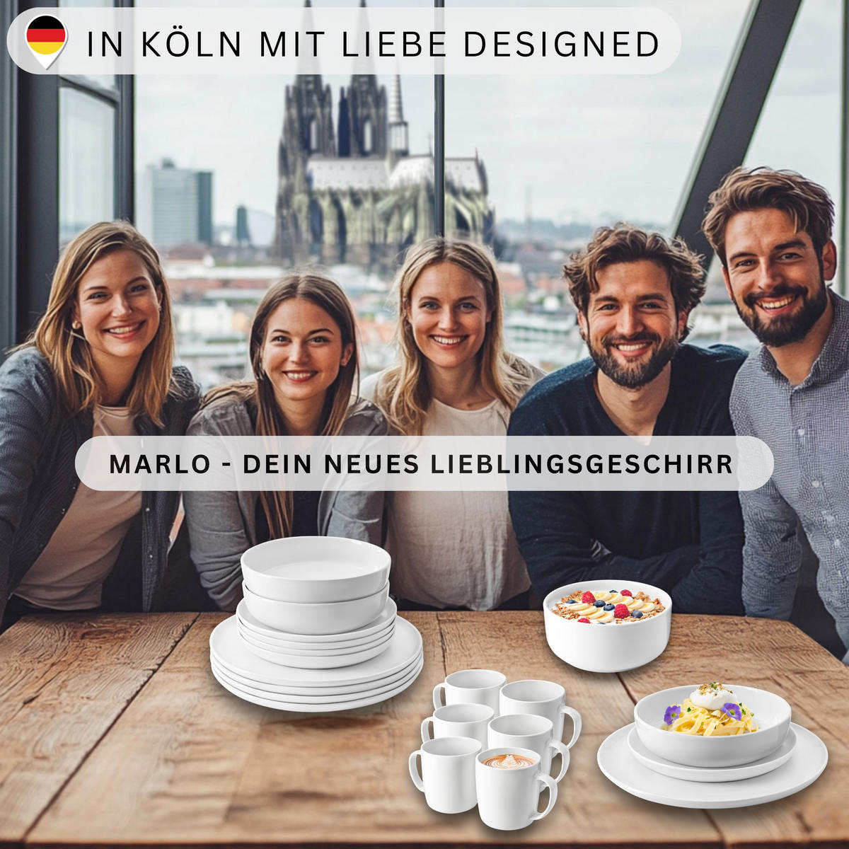 TAFELSERVICE MARLO - 36 teilig aus Porzellan 12 Personen - Weiß, Keramik (50/30/80cm) - Sänger