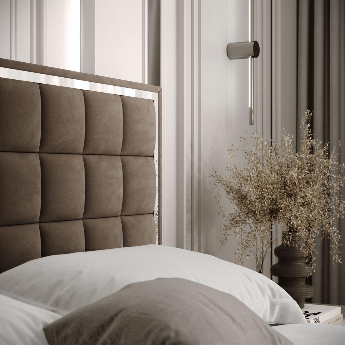 POLSTERBETT ISADORA SILVER mit Bettkasten 160x200 cm Royal Velvet 196 - Braun, Textil (160/200cm) - Lookway