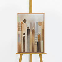 GEMÄLDE Stadt der Figuren Schattenfugenrahmen Eichefarben 60x40 cm - Eichefarben, Holz (60/40cm) - YS-art gallery