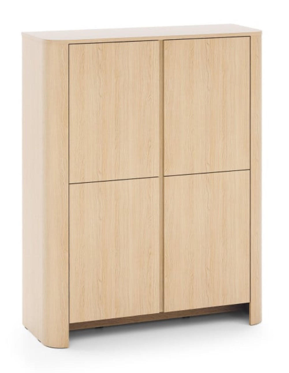 KOMMODE Vincenza Eiche Hoch Vier Türen Mit Geräumigen Regalen - Beige, Holzwerkstoff (103/132/39cm) - Sepro Meble