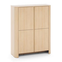 KOMMODE Vincenza Eiche Hoch Vier Türen Mit Geräumigen Regalen - Beige, Holzwerkstoff (103/132/39cm) - Sepro Meble
