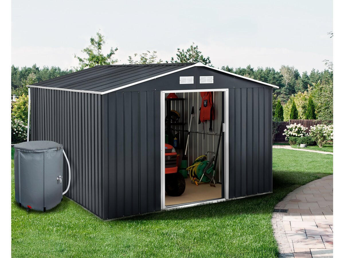 METALL-GARTENHAUS vegas Grau - Grau, Metall (330/210/372cm) - Habitat Garten