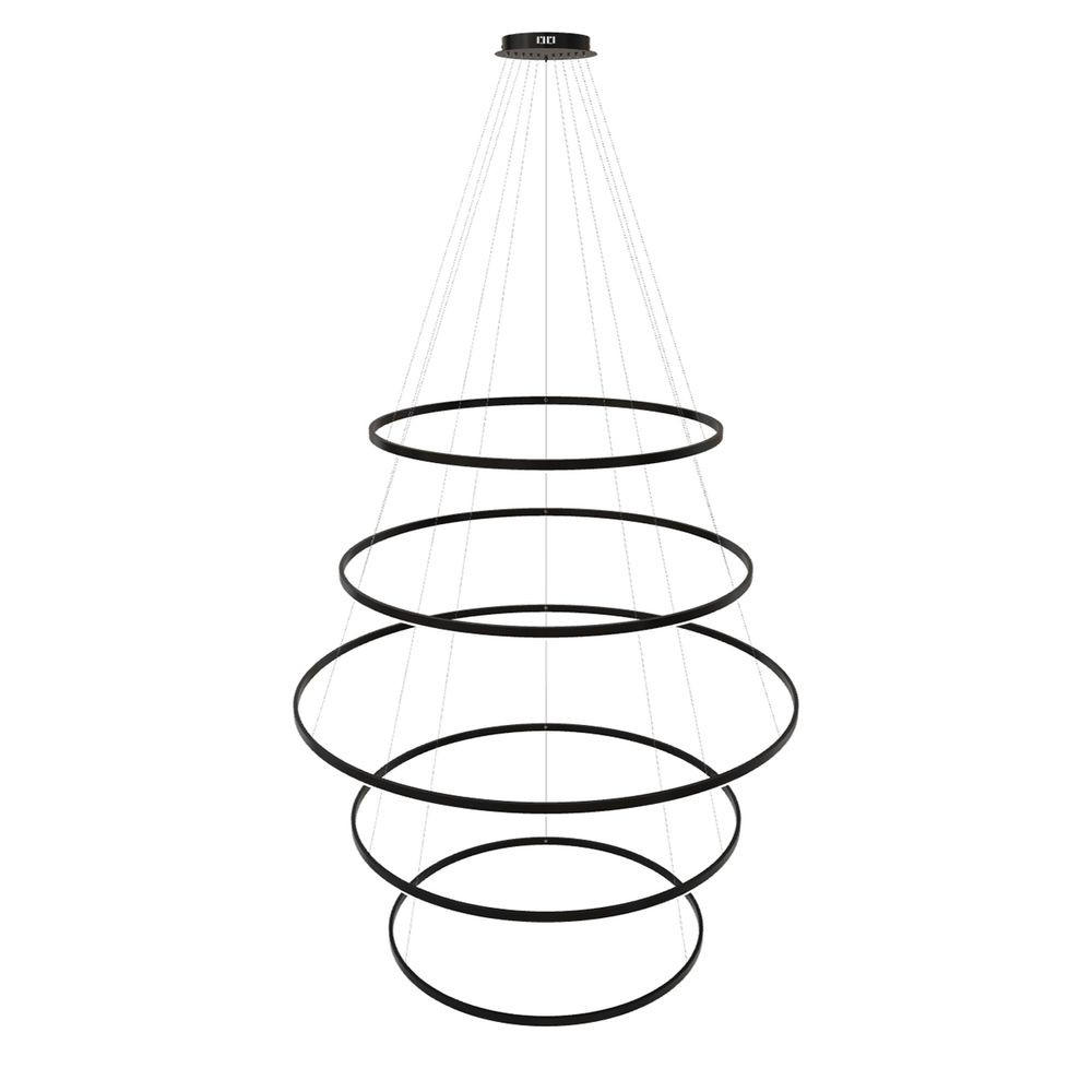 LED-HÄNGELAMPE 5er Ring Schwarz Ø 100 | 120 | 150 | 120 | 100cm - Schwarz, Metall (1.3/150/3.3cm) - s.luce