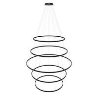 LED-HÄNGELAMPE 5er Ring Schwarz Ø 100 | 120 | 150 | 120 | 100cm - Schwarz, Metall (1.3/150/3.3cm) - s.luce