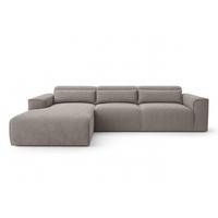 ECKSOFA L Form Ruyam Hellbraun 310/165/78 cm – Schlaffunktion Links - Hellbraun/Schwarz, Kunststoff/Textil (170/310cm) - AX Living