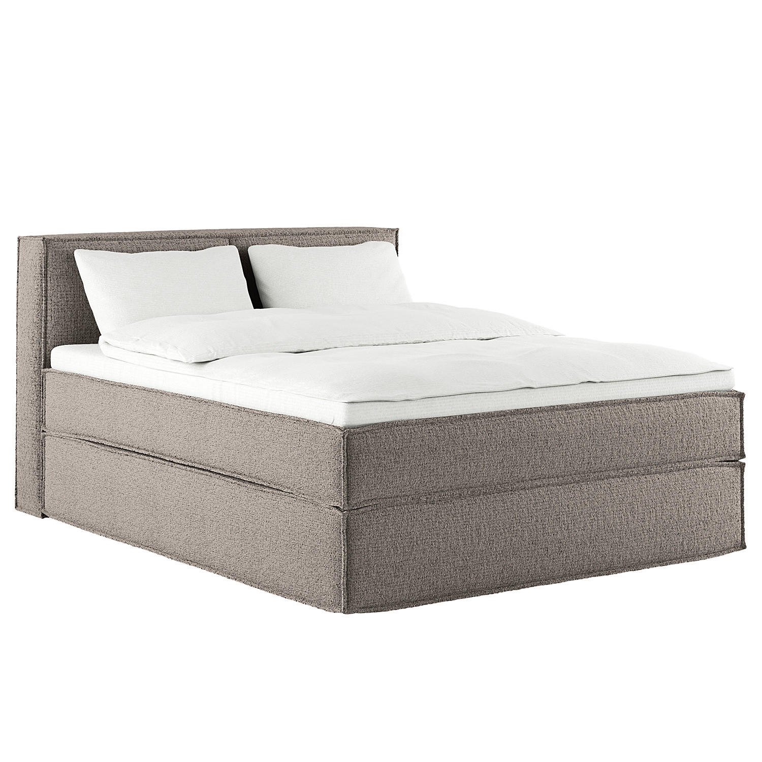 BOXSPRINGBETT mit Kopfteil - Premium - Grau, Textil (160/200cm) - home24
