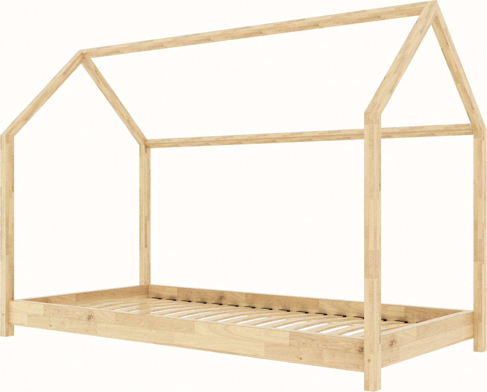 HAUSBETT Dala aus Holz, Kiefer 80x180 cm - Naturfarben/Kieferfarben, Holz (180/80cm) - WFL GROUP
