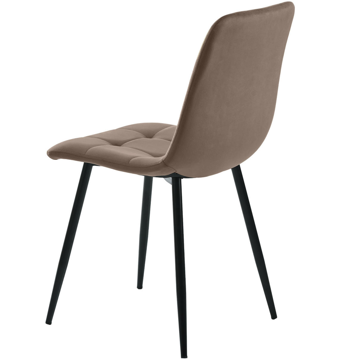 ESSZIMMERSTUHL 4er-Set Samt Braun mit Metallgestell - Braun, Metall (44/86/46cm) - Meubliv