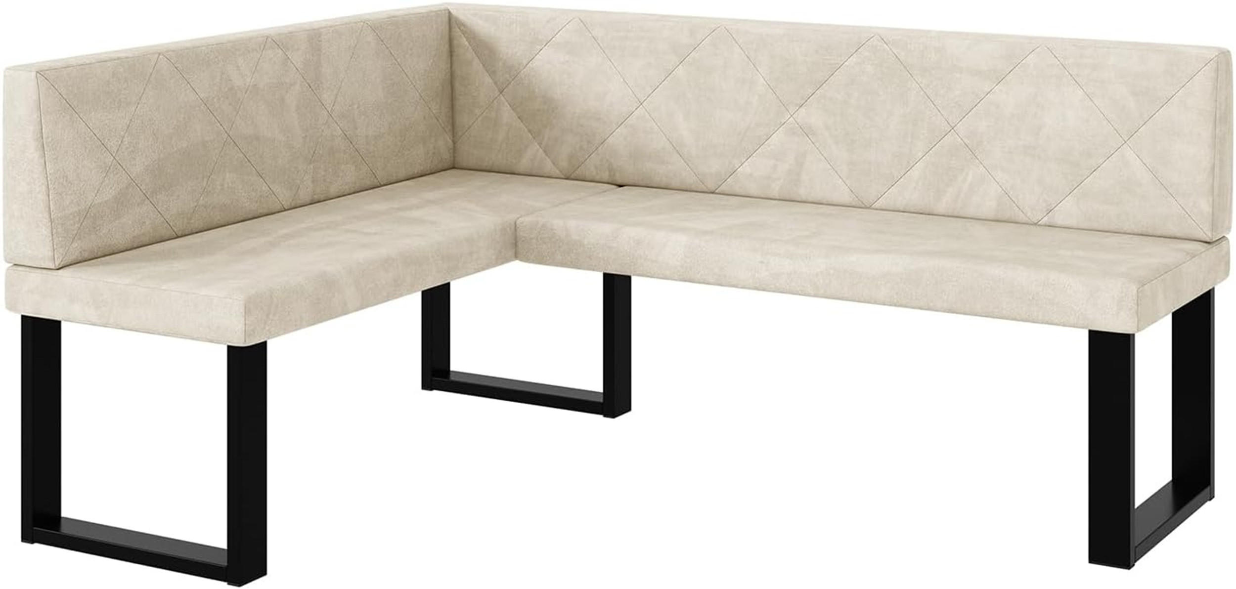 ECKBANK ERIC_U - Creme, Textil (128/168cm) - Meblini
