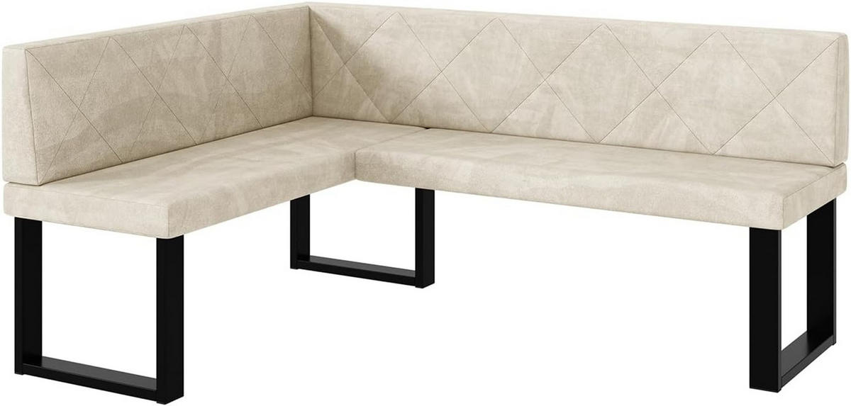 ECKBANK ERIC_U - Creme, Textil (128/168cm) - Meblini