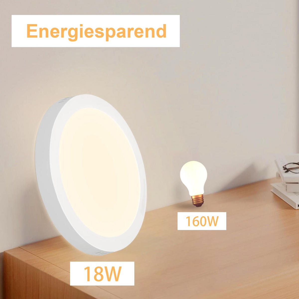 LED-DECKENLEUCHTE Finnj 23/3/23 cm （2er-set） - Weiß, Kunststoff (23/23/3cm) - ZMH