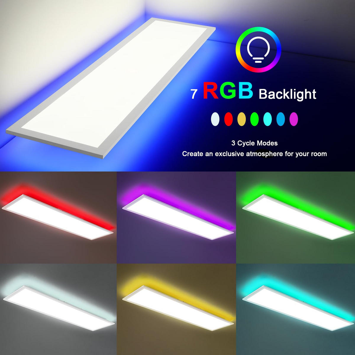 DECKENLEUCHTE PA1041FV LED Panel Dimmbar 100/25/3.9 CM - Weiß, Metall (100/25/3.9cm) - LOVHAUS
