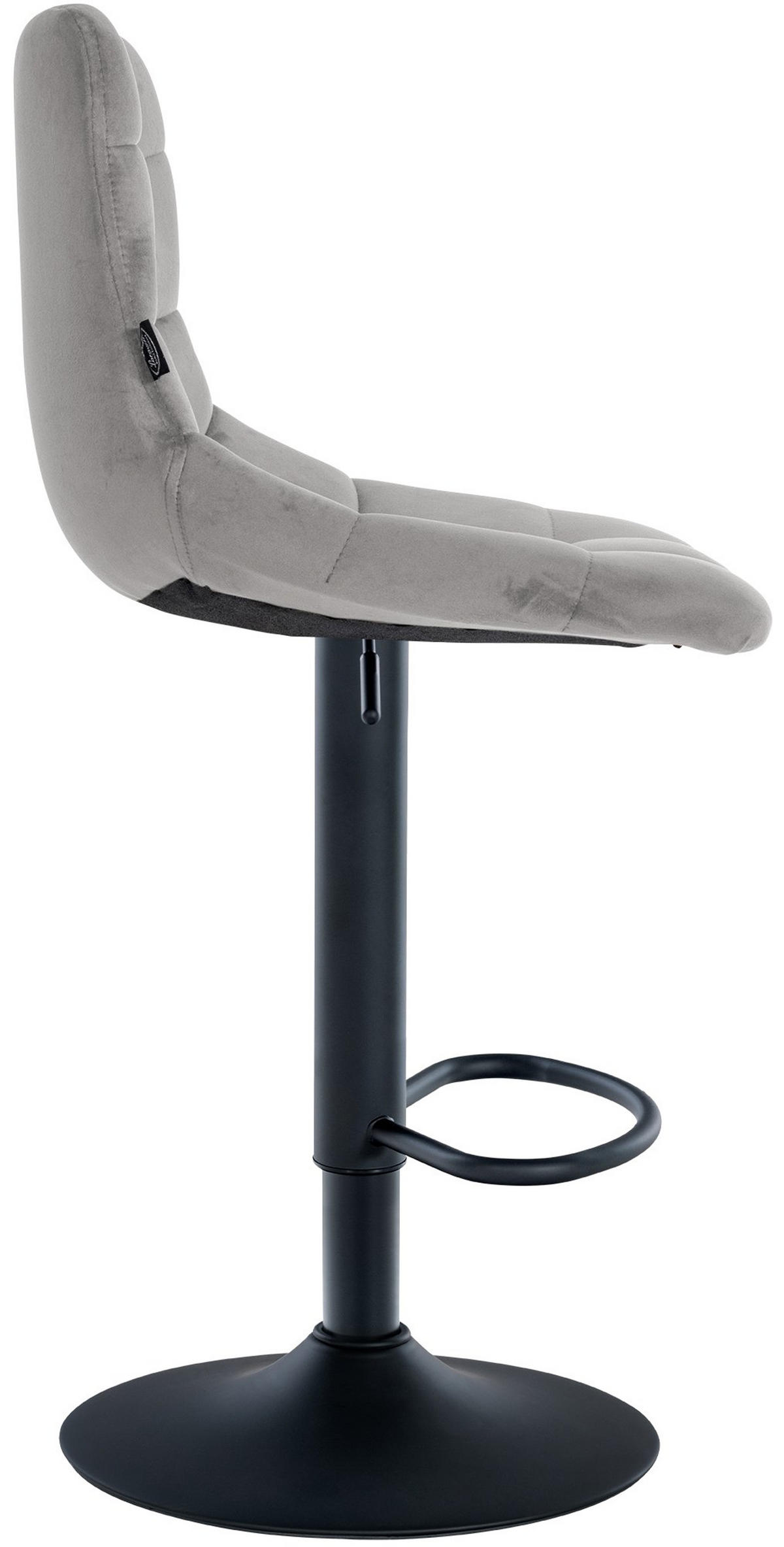 BARHOCKER 2er Set James Samt schwarz grau - Schwarz/Grau, Textil/Metall (43/108.5/46.5cm) - TPFLiving